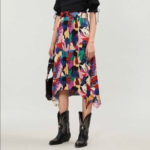 Ba&sh Maia Jacquard Matisse inspired print skirt